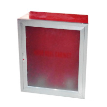 Fire fighting hose reel cabinet with glass window